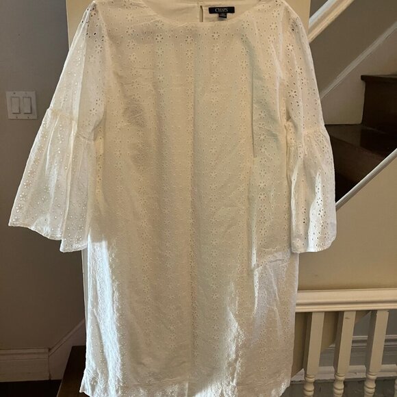 White Eyelet Summer Dress - Picture 3 of 12